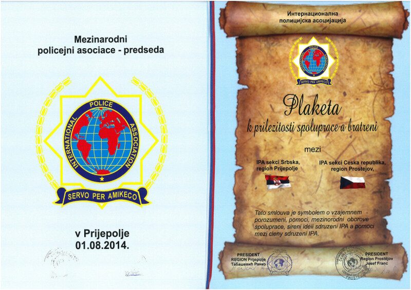 Smlouva o přátelství s IPA Prijepolje
